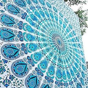 Blue beautiful peacock Mandala tapestry